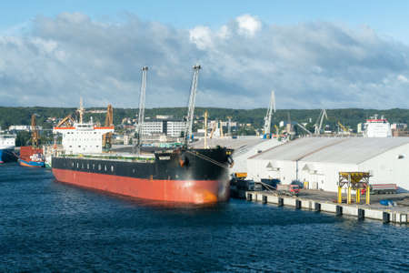 Gdynia, Poland - 09.23.2021: Polsteam Beskidy vessel docked in the port.のeditorial素材