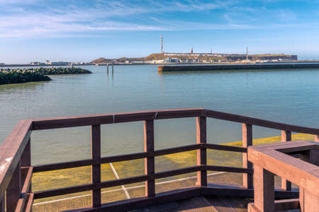 View of Helgoland island, Germany, from the island of Dune. Sunny winter day in the German archipelago.のeditorial素材