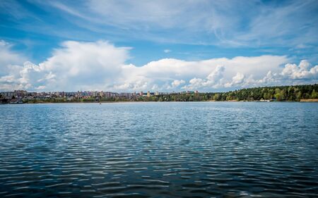 A pond in the cityの写真素材