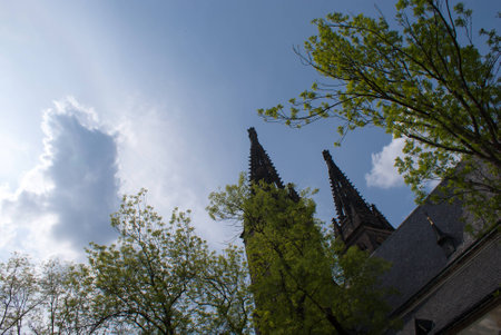 Prague, church Basilica of St Peter and St Paulの写真素材