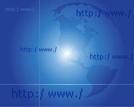 The globe and address on a blue backgroundのイラスト素材