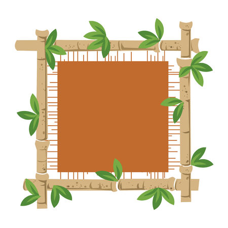Set of an exotic background from a material and bambooのイラスト素材