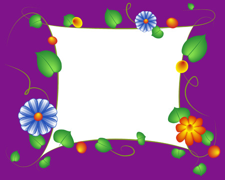 Beautiful flowers on a lilac and white backgroundのイラスト素材