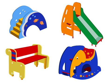 Beautiful children's furniture on a white backgroundのイラスト素材