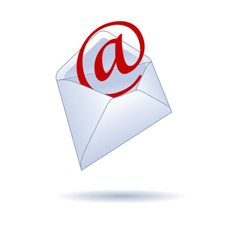 The envelope and address on a white backgroundのイラスト素材