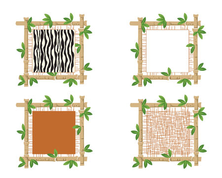 Set of an exotic background from a fabric and leatherのイラスト素材