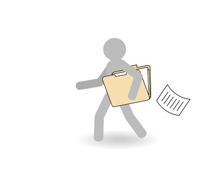 The grey man carries a folder with the documents のイラスト素材