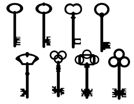 Set  of keys on a white backgroundのイラスト素材