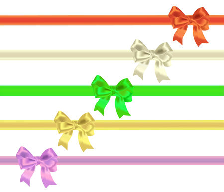 Bows and tapes on a white backgroundのイラスト素材