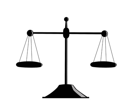 Silhouette pharmaceutical scales on a white backgroundのイラスト素材