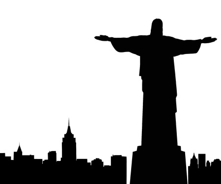 Silhouette of a statue sacred on a white backgroundのイラスト素材