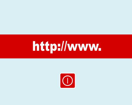 The monitor of the computer with the Internet and buttonのイラスト素材