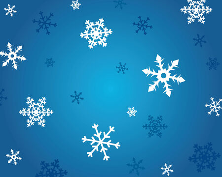 Dark blue winter background with white snowflakeのイラスト素材