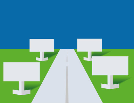 Highway and publicity boards from a paperのイラスト素材