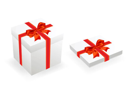 Two celebratory boxes on a white backgroundのイラスト素材