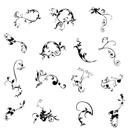Decoration and curls on a white backgroundのイラスト素材
