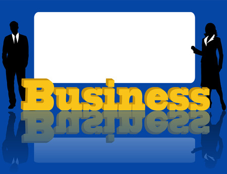 Advertising of business on a blue backgroundのイラスト素材