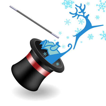 Hat and santa on a white backgroundのイラスト素材