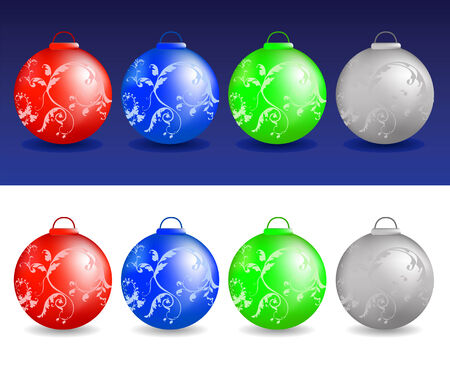 Glass spheres on white and on a blue backgroundのイラスト素材