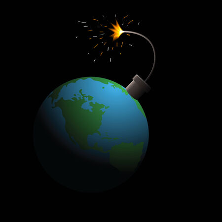 The bomb prepares to blow up a planetのイラスト素材