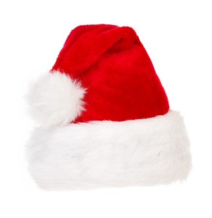 Santa hat  Isolated over white backgroundの写真素材
