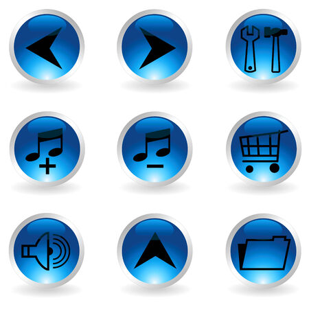 Set of musical buttons on a white backgroundのイラスト素材