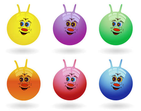 Multicoloured children's balls on a white backgroundのイラスト素材