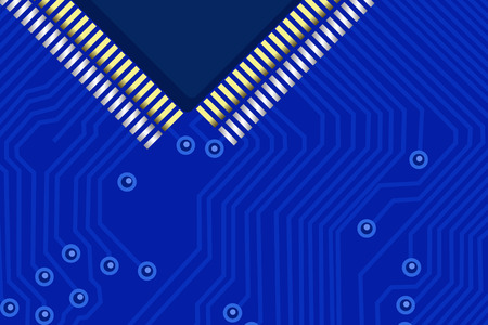 Computer chip on a blue electronic background