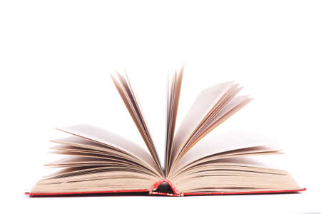 The opened book on a white backgroundの写真素材