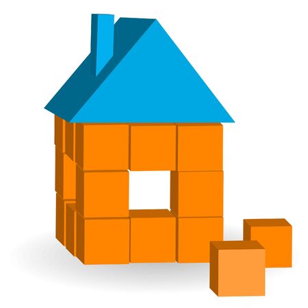 The house from bricks on a white backgroundのイラスト素材