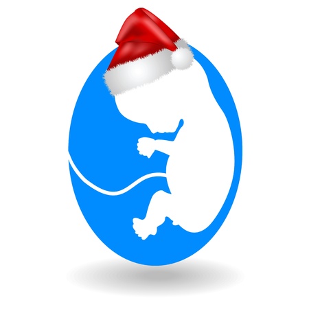 Christmas. Silhouette of the fetus on a white backgroundのイラスト素材