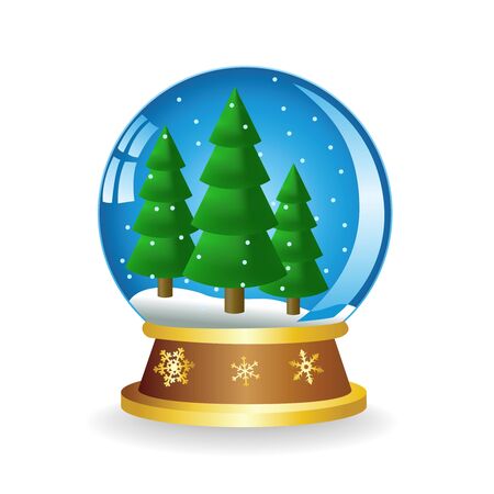 Christmas ball with fir on a white backgroundのイラスト素材