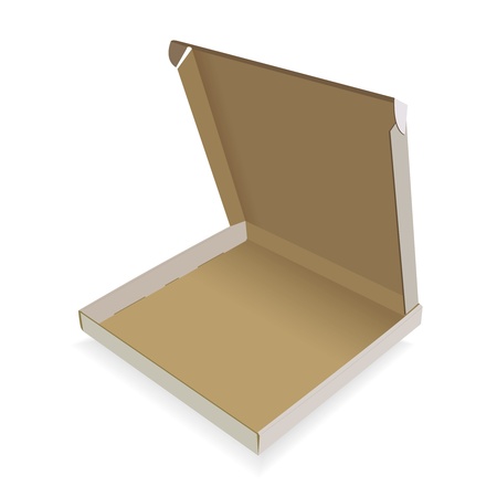 Paper box for a pizza on a white backgroundのイラスト素材