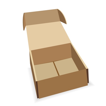Open cardboard box on a white background. Packingのイラスト素材