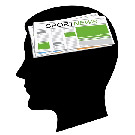 Sport news. A silhouette of a black headのイラスト素材