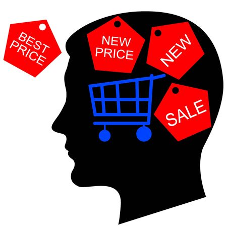 Price list. A silhouette of a black headのイラスト素材