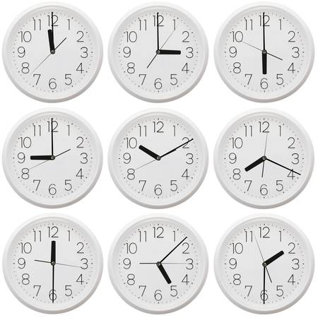 The nine clock on a white background  Businessのeditorial素材