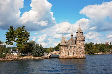 The ancient castle on an island in Canadaのeditorial素材
