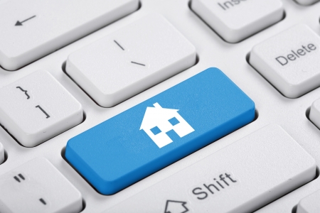 Blue key of the computer  The symbolの写真素材