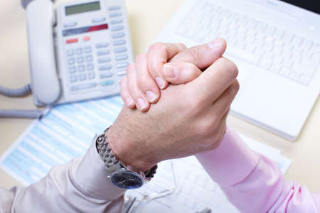 Business handshake  Businessmans working in the officeの写真素材