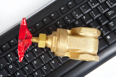 Construction and computer technology. Tools and keyboard