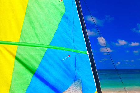 Yacht at ocean. The Caribbean Sea. Ocean and summerの写真素材