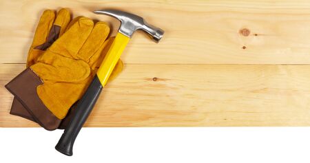 Set of various tools on wooden background. Construction concept