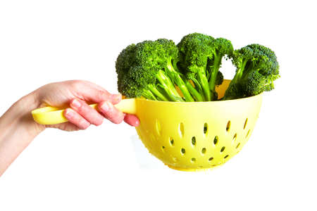 Broccoli on a white background. Fresh broccoliの写真素材