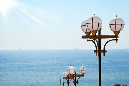Lantern on the beach. Nature and sea