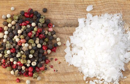 Spices. Various seasonings for cooking on wooden backgroundの写真素材