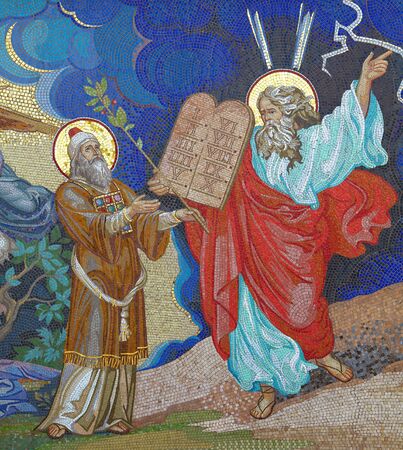 Mosaic panel on a religious theme in an Orthodox church. The city of Kirowograd, Ukraine, 05 June 2018のeditorial素材
