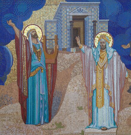 Mosaic panel on a religious theme in an Orthodox church. The city of Kirowograd, Ukraine, 05 June 2018のeditorial素材