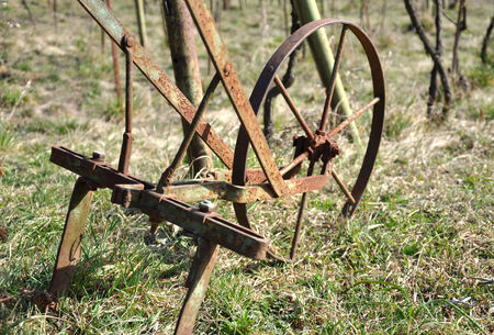 old handmade metal plowの写真素材