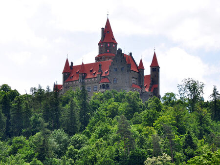 Castle Bouzov, Moravia, Czech Republic, Europeのeditorial素材